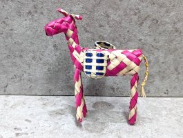  メキシコ 椰子細工[鈴鳴りロバ ピンク]  郷土玩具
																													