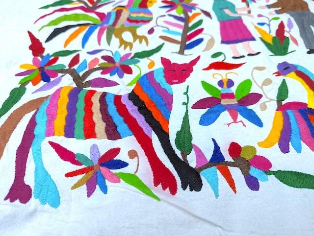 刺繍 オトミ テナンゴ 生地 - メキシコ雑貨とメキシコの民芸店