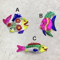 オハラタ ブリキオーナメント  壁飾り  [メキシコモチーフ/魚]
																													