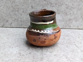 プエブラ バリオ・デ・ラ・ルス  [ オジャ 取手付き小壺 マグカップ 11cm] 土器