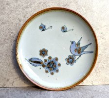 トナラ 陶芸品 陶器 丸皿 ラウンドプレート  [El Palomar 小鳥 26cm]  
																													
