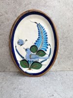 トナラ 陶芸品 陶器 楕円 大皿 オーバルプレート  [D'CASA ペリコと蝶 33cm]  
																													