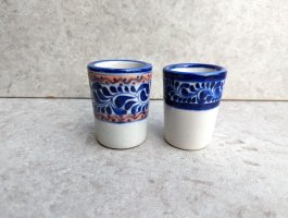 トナラ 陶芸品 陶器 ショットグラス  [D'CASA テキーラカップ ブルーリーフ 6cm]  
																													