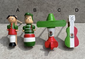 木製楽器  [マトラカ] 玩具 (メガネの人&男の人&飛行機&ギター)
																													