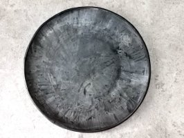 オアハカ 黒陶器 バロネグロ  [ プレート 丸皿 32cm ] 
																													