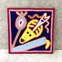 ウィチョール ニエリカ 羊毛絵  [シカとセレモニーの道具 20cm] ビンテージ
																													