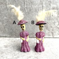 カラベラ がいこつ 陶製人形  [ドレス ピンク 8cm]  