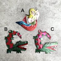 オハラタ ブリキオーナメント  壁飾り  [メキシコモチーフ/人魚・ワニ]