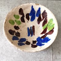 オアハカ 陶器 ドリップウェア [ ボウル17cm ブルー&グリーン&ブラウン] ビンテージ
																													