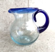 メキシカングラス 吹きガラス  [ミニピッチャー] ブルー
																													