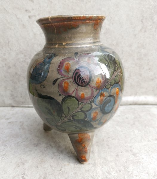 直径２４．３㎝骨董品 つぼ 壺 花器 水入れ 置物 - 花瓶・フラワースタンド
