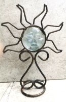 ガラス 太陽 ソル キャンドルホルダー [サンフェイス 30.5cm] ビンテージ
																													