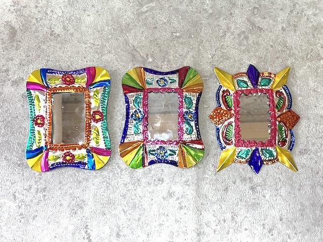 ブリキ オーナメント ミラー 壁飾り インテリア- メキシコ雑貨と