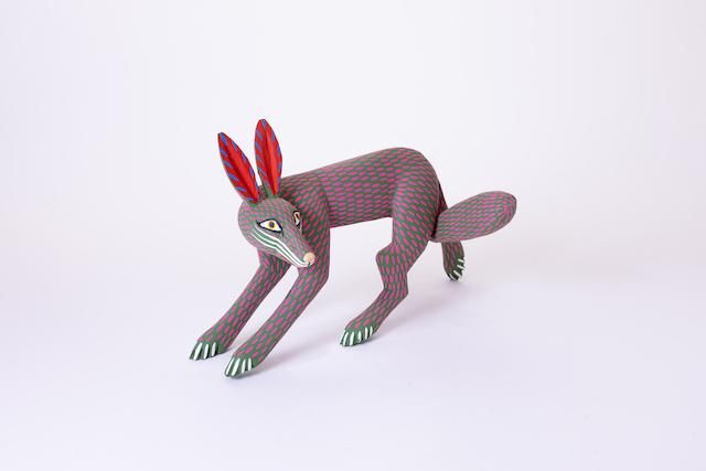 赤い犬　オアハカウッドカービング　アルマンドヒメネス作　メキシコ木彫り　民藝 赤い犬 オアハカウッドカービング アルマンドヒメネス作