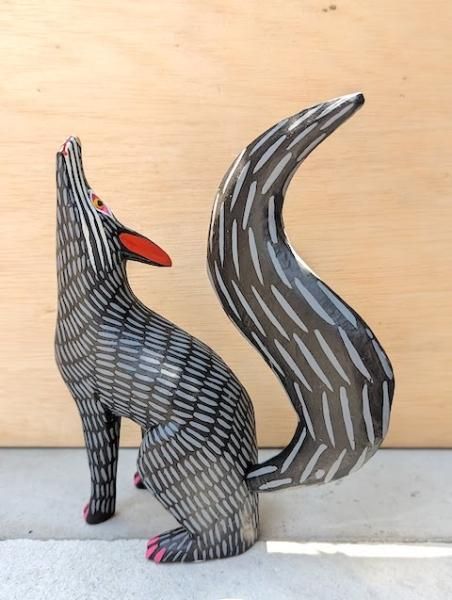 メキシコ オアハカ ウッドカービング カエル コヨーテ アルマンド・ヒメネス メキシコ オアハカ ウッドカービング カエル コヨーテ