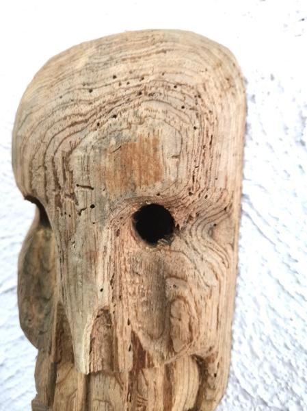 ウッドマスク 木彫り スカル カラベラ 死者の日 ガイコツ- メキシコ