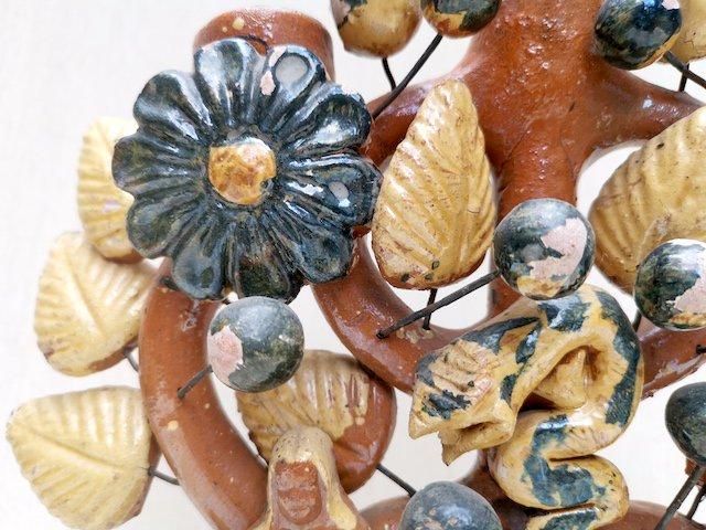 メキシコ メテペック 生命の樹 壁掛け鏡 陶芸 工芸品 民芸品