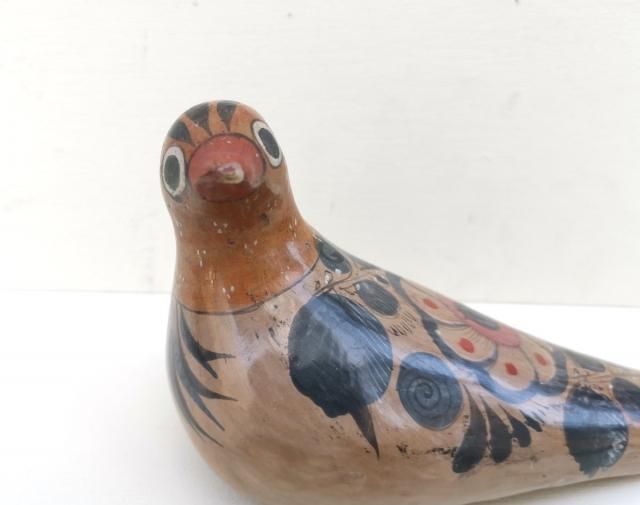 トナラ陶芸品ブルニード[鳩ブラウン17cm] | メキシコ陶器