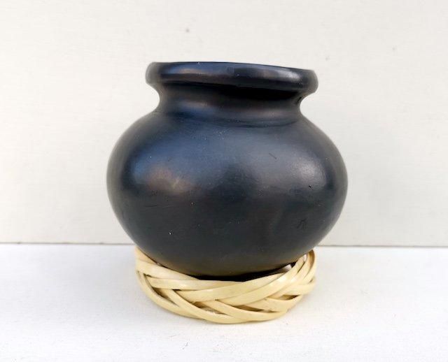 オアハカ 黒陶 バロネグロ | 壺 9cm - メキシコ雑貨とメキシコの民芸店