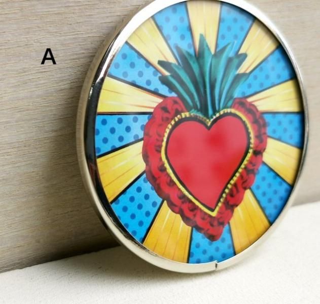 メキシコレトロ柄手鏡 | ハンドミラー シングル - メキシコ雑貨