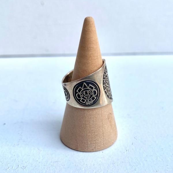 アクセサリー シルバーリング アステカカレンダー- メキシコ雑貨