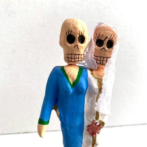 がいこつ カラベラ ミニドール | 石膏人形 - メキシコ雑貨とメキシコの