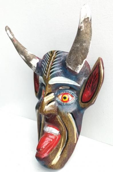 呪物　グアテマラ　メキシコ　魔除け　ウッドマスク　プリミティブアート　お面 ウッドマスク 仮面 グアテマラ ジャガー- メキシコ雑貨と