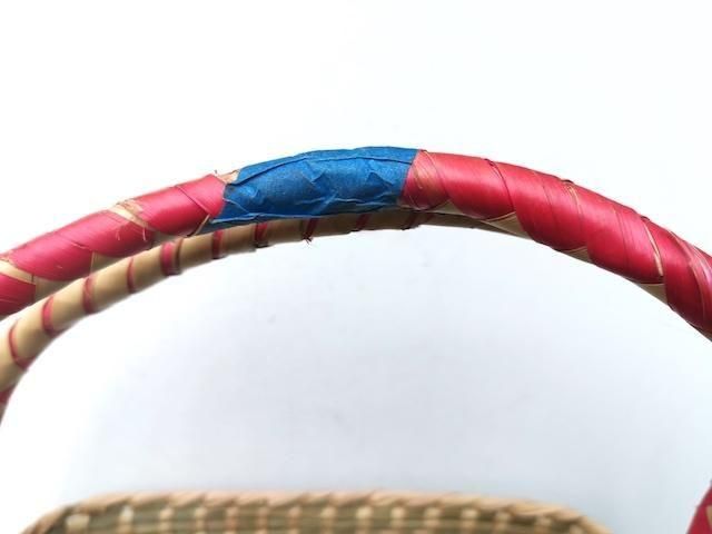 メキシコパルマバスケット|スクエア持ち手付き - メキシコ雑貨と