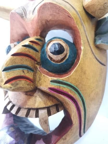 呪物　グアテマラ　メキシコ　魔除け　ウッドマスク　プリミティブアート　お面 呪物 グアテマラ メキシコ 魔除け ウッドマスク プリミティブ