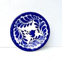 メキシコプエブラタラベラ焼ビンテージ陶器伝統工芸鳥バード大皿プレート36cm メキシコプエブラタラベラ焼ビンテージ陶器伝統工芸鳥バード大皿