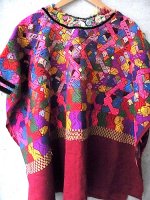 ウイピル グアテマラ 刺繍 民族衣装 ポンチョ [カラフル/ケツァル]
																													