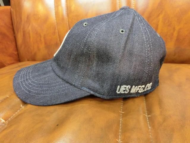 UES デニムベースボールキャップ 82DC デニム A HAPPY DAY! レッド