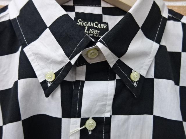 シュガーケーンライト CHECKERED PATTERN PRINT BROAD S/S WORK
