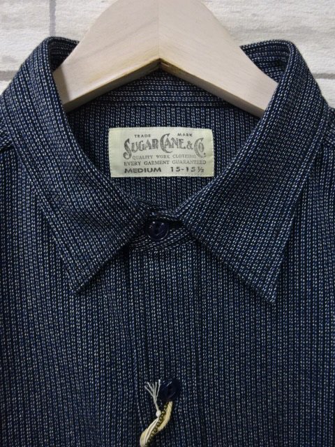 シュガーケーン　フィクションロマンス　6.5oz. INDIGO BEACH CLOTH WORK SHIRT　SC28283-128 ネイビー -  ザ ホワイツ ウルフ｜広島県広島市　アメカジショップ　THE WHITE'S WOLF