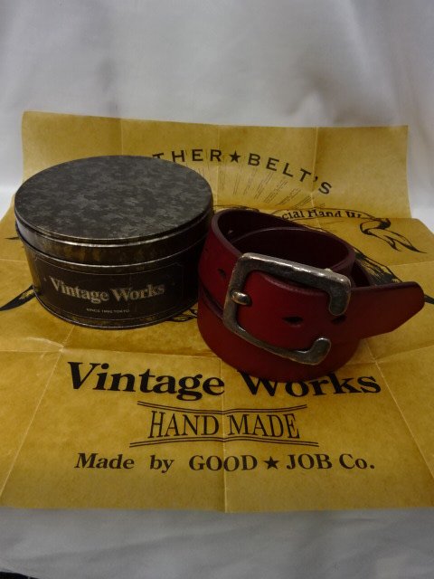 Vintage Works Leather Belt 7Hole DH5536 PAPAYA(Burgundy) - ザ