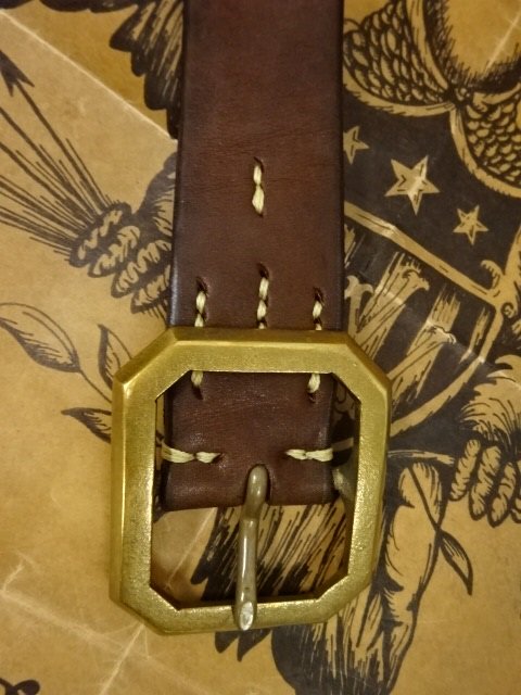 Vintage Works Leather Belt 8角形 真鍮バックル DH5684 BRONZE(Brown