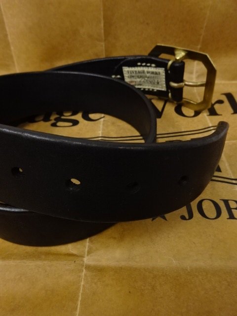 Vintage Works Leather Belt 8角形 真鍮バックル DH5684 FLANNEL(Black