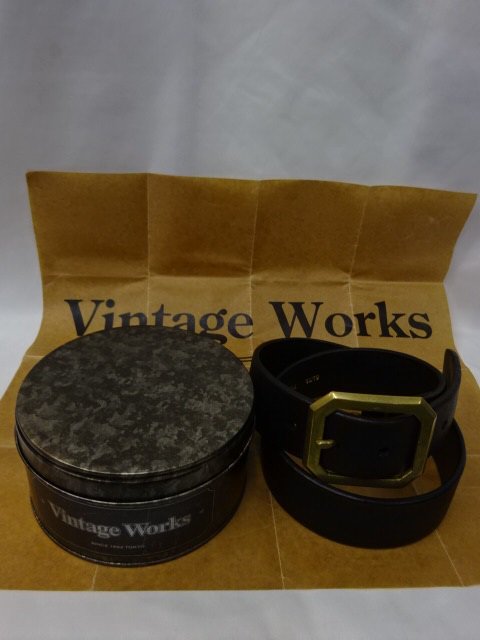 Vintage Works　 Leather Belt　8角形 真鍮バックル　DH5684 FLANNEL(Black) - ザ ホワイツ  ウルフ｜広島県広島市　アメカジショップ　THE WHITE'S WOLF