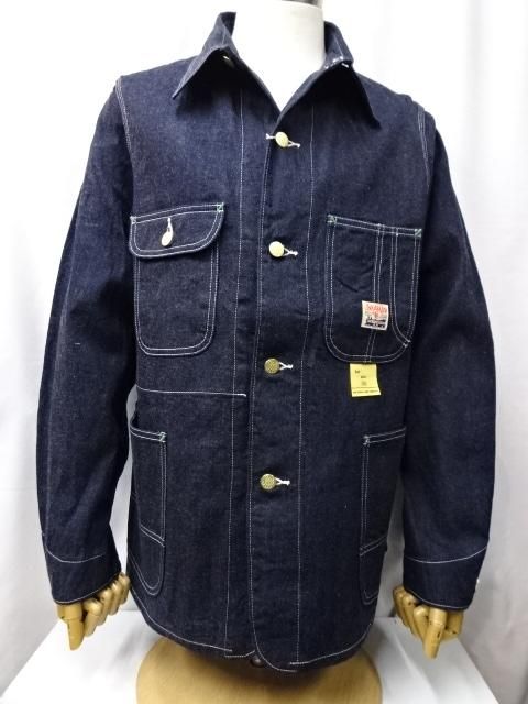 シュガーケーン　11oz. BLUE DENIM WORK COAT　SC15655-421A)　ONE WASH　ワークコート　カバーオール - ザ  ホワイツ ウルフ｜広島県広島市　アメカジショップ　THE WHITE'S WOLF