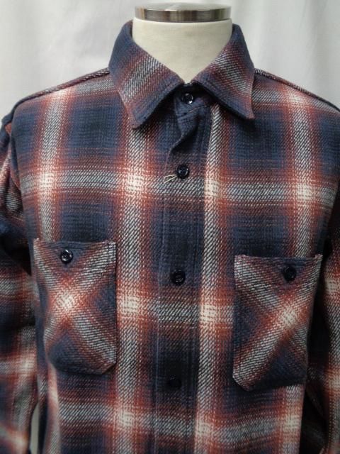 シュガーケーン OMBRE PLAID HEAVY FLANNEL L/S WORK SHIRT