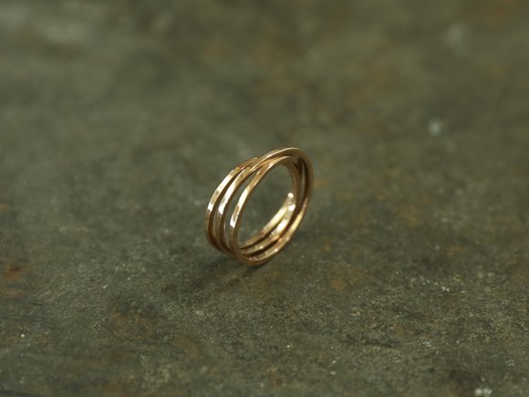 _ DAN TOMIMATSU / Triple Band Ring / K10 pink gold