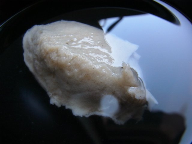 特特選｜石臼挽きそば粉の調理例、そばがき