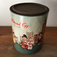 *china vintage*古い缶（女の子・バケツ）