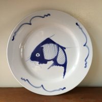 *china vintage*魚柄皿(25.5cm)