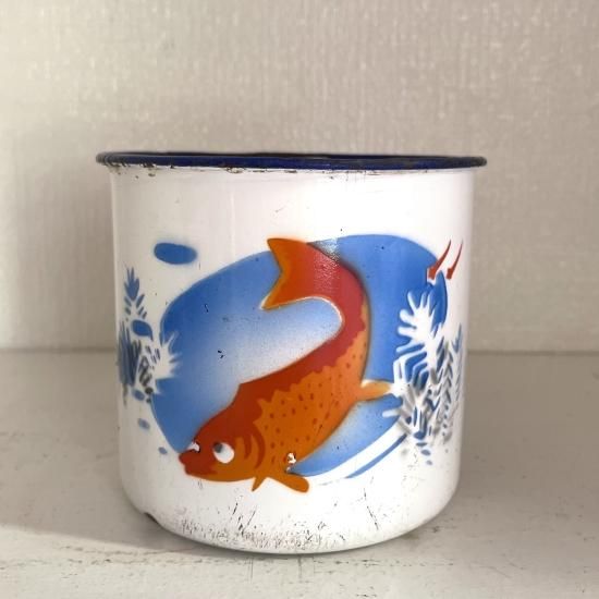 china vintage*ホーローマグ(魚) - birkahve