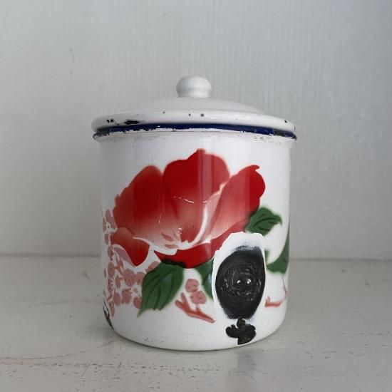 ぶたのはな　マグラー china vintage*ホーローマグ(蓋付き・花) - birkahve