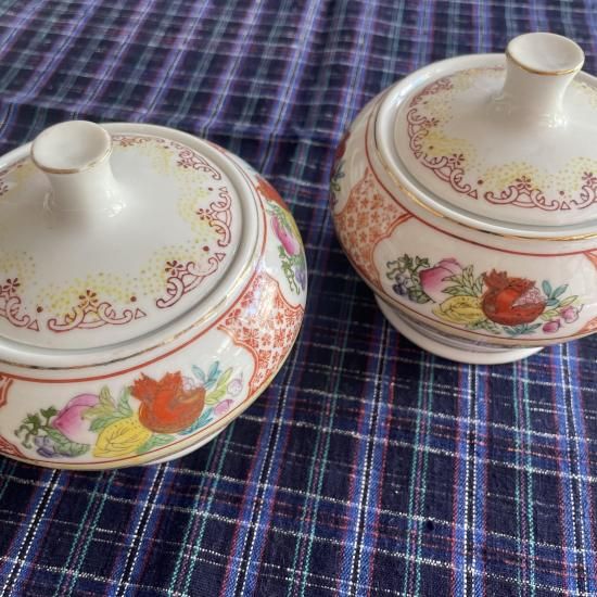 china vintage*フルーツ柄蓋付きポット - birkahve