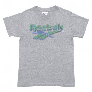 80'S REEBOK リーボック ロゴ USA製 霜降りグレー ヴィンテージTシャツ 【M】