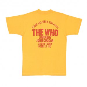 1982 THE WHO ザ・フー スタッフクルー用 ジョンクーガー LOVERBOY ヴィンテージTシャツ 【M】