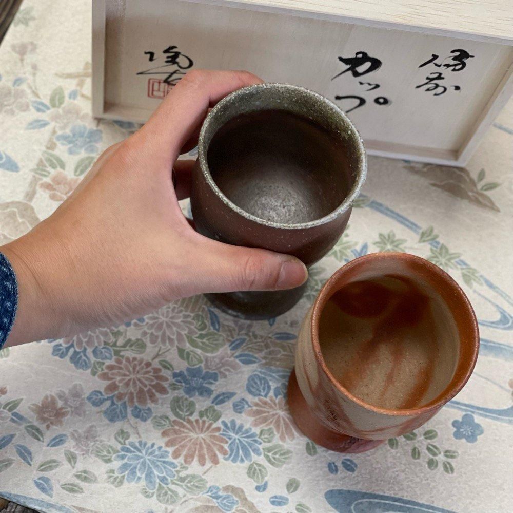 ミニワイングラス ペアセット（木箱） - 陶古窯オンラインショップ